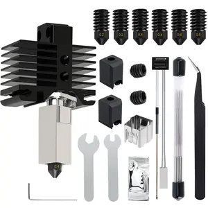 Hotend Kit for Bambu Lab P1P/P1S,  Printer Hot End Replacement with Hardened Steel Nozzle 0.2/0.4/0.6mm, High Speed & Temperature Extruder Heating Block Hot End for Bambu Lab P1P/P1S  Printers