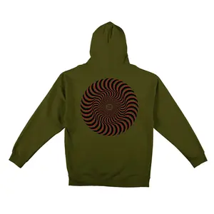 Spitfire Wheels Hoody Classic Swirl Overlay Zip Army/Black/Red