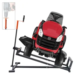 【DealsForYouDays】VEVOR Ride on Lawn Mower Lift Jack,880 Lbs Weight CapacityTelescopic Maintenance Jack with Crank Handle & Power Tool HandleFoldable Lawn Tractor Lifter for Lawn Mowers and Garden TractorsBlack