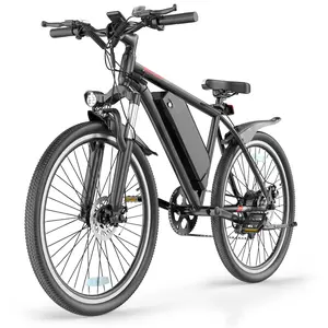 Adult Electric Mountain Bike – 350W Brushless Motor (750W Peak), 48V Removable Battery, 30–55 Mile Range, 22 MPH Max Speed, 26-Inch Off-Road Tires, 21-Speed ​​Gearing, Dual Disc Brakes, 5-Level Pedal Assist Modes, LED Lighting, 330 lb Max Load Capacity.