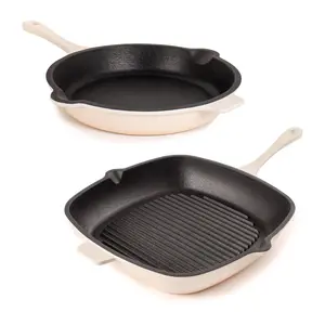 BergHOFF Neo 2P c Cast Iron 10" Fry Pan & 11" Grill Pan Set