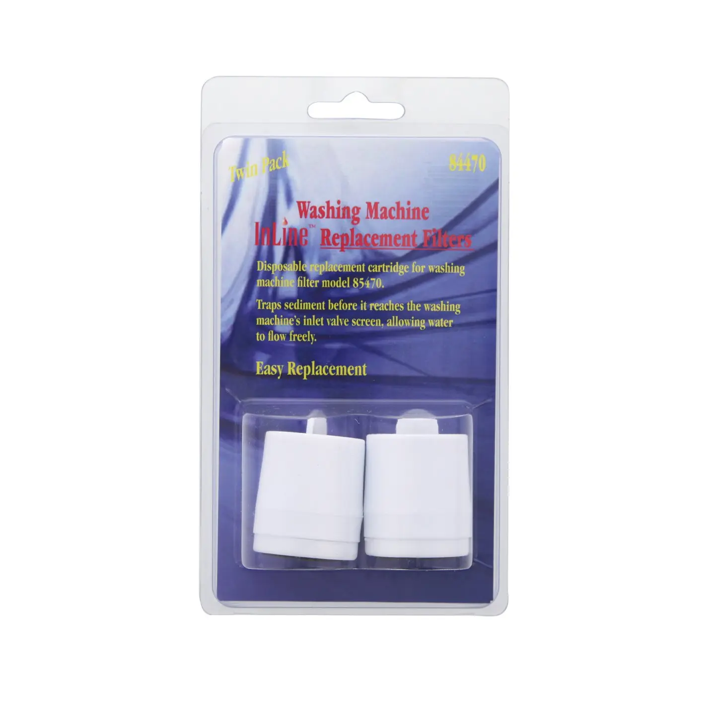 Inline Water Filters 84470 Washing Machine Replacement Filter, 2-Pack Value with 5-Stage Filtration, Inlet Valve Screen, Allows Water Flow, Recommended Replacement Every 6 Months, Quick And Easy Replacement