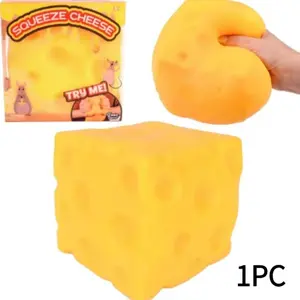Giant Cheese Play Dough, Soft Large Block Slow Rise, Adult Teenage Squeeze Cube Sensory Stress Ball, Realistic Food Fidget Desk Decor Party Favorite