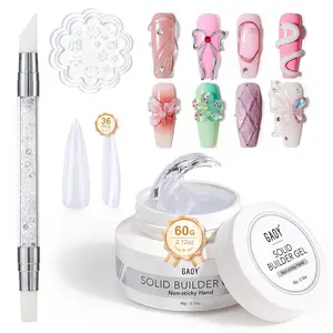 GAOY 60g Solid Builder Gel for Nails Holiday Gift Pick, Non-Sticky Hand Hard Gel, 3D Sculpting Gel for Nail Art Sculpture Carving Modeling and Nail Extension, Clear