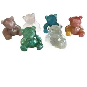 Risen Geometric Teddy Bear Figurines - Colorful Collection of Decorative Bears in Clear Wraps