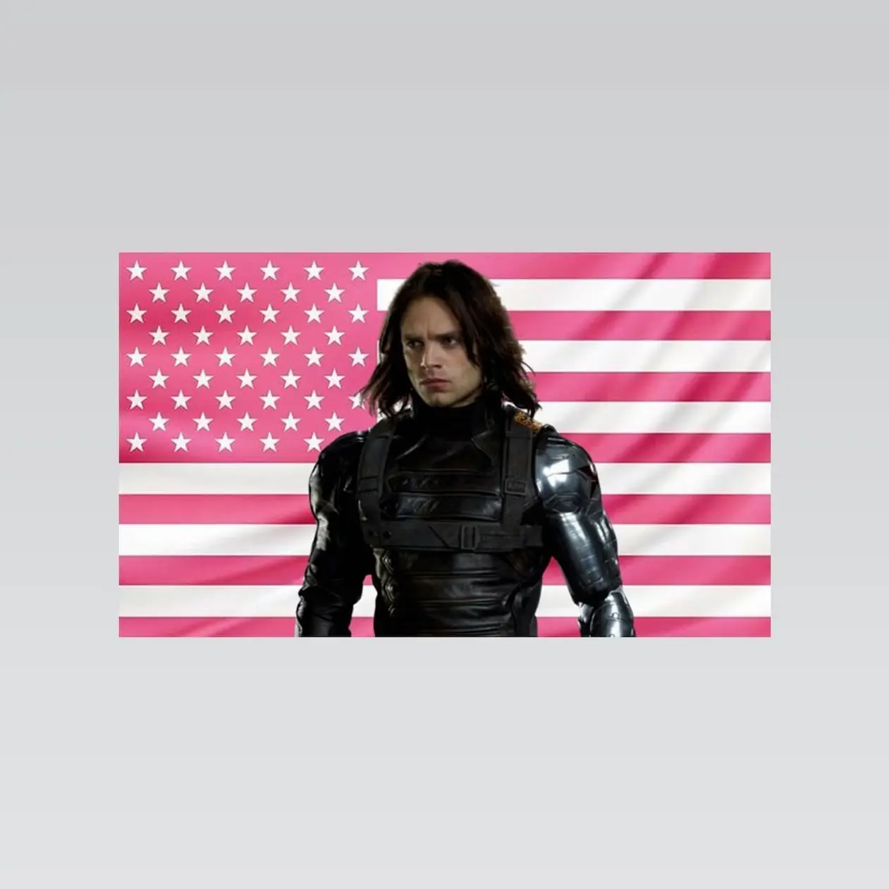 Bucky Barnes Pink American Flag Tapestry – Marvel Wall Art Decor | Winter Soldier Fan Room Flag | Aesthetic Pink Bedroom Decor