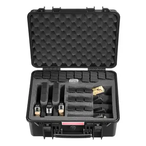 VEVOR Hard Pistol Case, Heavy Duty Hard Gun Case with XPE Foam Lining, Waterproof Pistol Storage Box with Customizable Interior & Handle for Gun, Lenses, Camera, Gear, TSA Compliant, 19.3x17.1x8.3 in