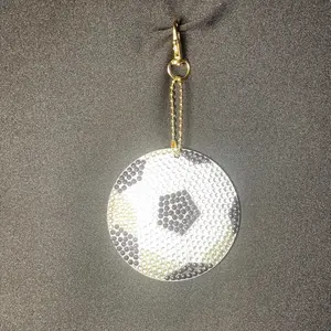 Soccer Ball Keychain - Sport Diamond Art Style One-Sided Graphic for Sports Enthusiasts Compact & Personalized Accessory