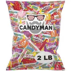 CANDYMAN Candy Variety Pack 2lbs, Gummy Sour Hard Candy Assortment Bulk Individually Wrapped, Pinata Stuffers Party Favors Basket Candy