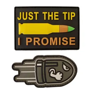 Just The Tip I Promise Angry Flying Bullet Patch [2 PC Bundle -3D-PVC Rubber]