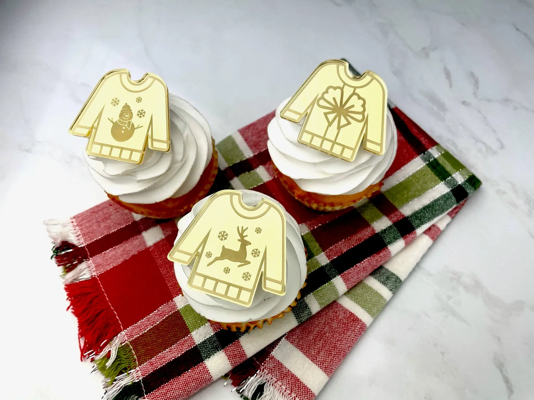 Christmas Sweater Cupcake Toppers (set of 6)