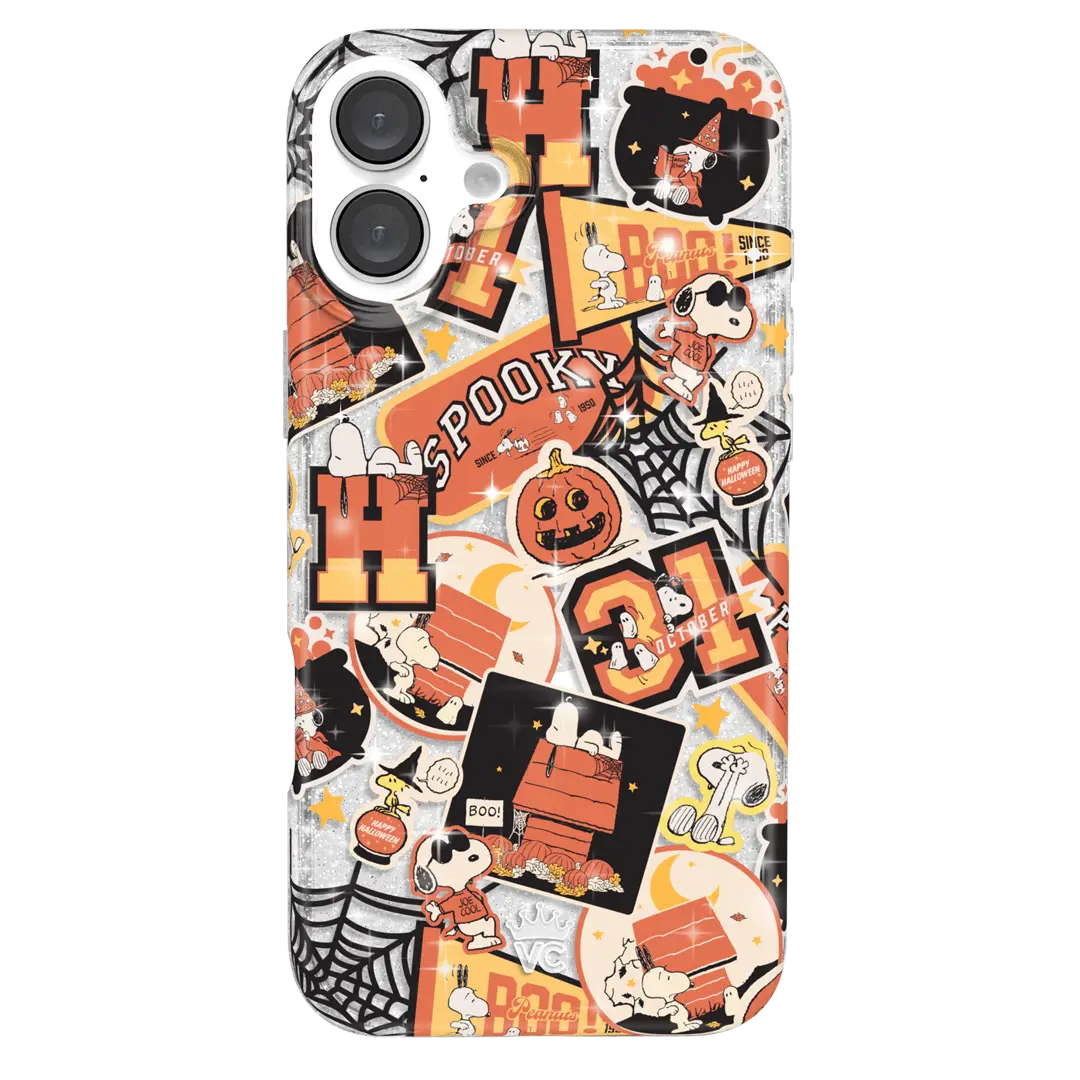 Snoopy Halloween Varsity Glitter iPhone Case
