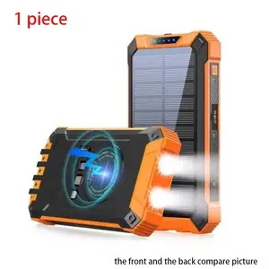 Wireless Outdoor Solar Charger 20000mah Emergency Power Bank with 4 Cables, LED Indicator, Portable Smartphone Backup Battery for Camping