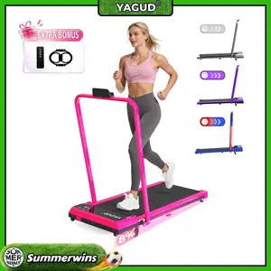 【Upgraded Version】SUMMERWINS Yagud Walking Pad with Wheels,Remote Control, LED Display, Portable Under Desk Treadmill for Small Spaces, Home/Office Exercise Equipment Fitness Workout Calories
