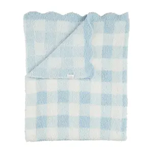 Blue Gingham Chenille Blanket