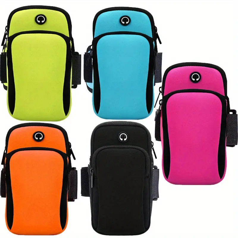 Sports arm bag, running bag, arm bag, men's and women's outdoor mobile phone bag, double zipper, wrist and arm bag, arm strap, Trail Running