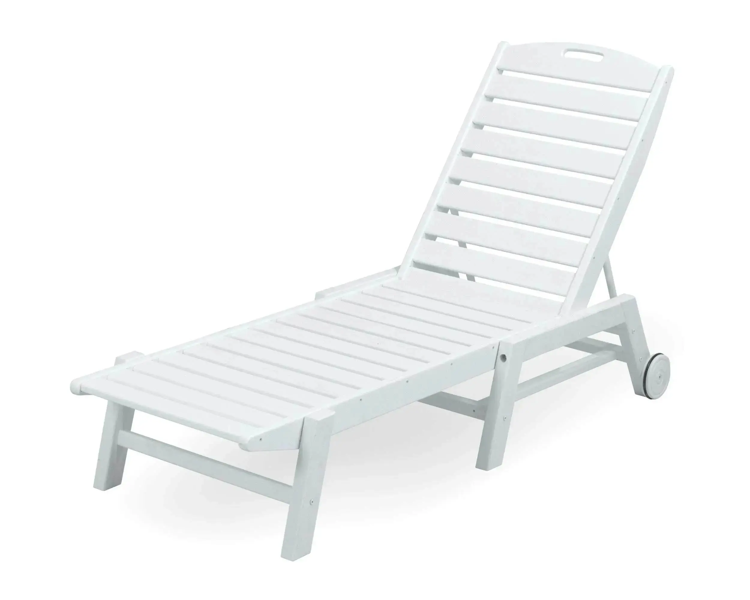 POLYWOOD Nautical Chaise with Wheels in White