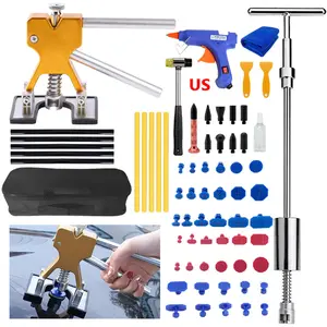 70pcs Auto Dent Puller Kit Adjustable Golden Metal Dent Remover Tools Paintless Dent Repair Kit Dent Lifter Puller For Car Small Hail Dent Removal