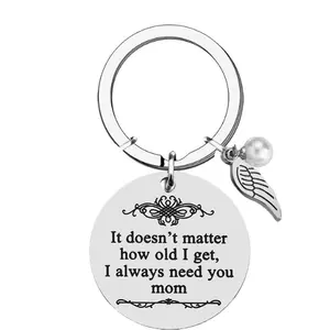 Mother's Day Gifts from Daughter Son for Mom Birthday Valentine's Day Christmas Gifts Mom Keychain Mother Keyring with Pearl Charm