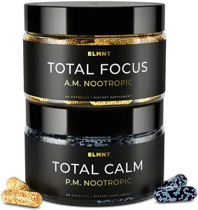 AMPM Super Nootropic Focus + Calm | 9X Strength w. Caffeine, L-Theanine, Alpha GPC, L-Tyrosine, Ashwagandha - Advanced X-Release Supplements