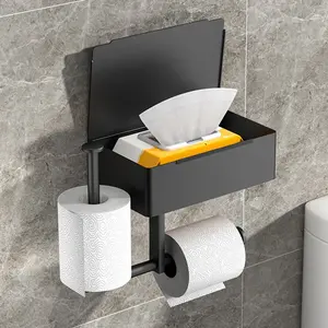 Durable Wall-Mounted Toilet Paper Holder, Easy to Install Self-Adhesive Bath Accessory, Modern Design for Bathroom Organization, Bathroom Accessories Organizer, Bathroom Supplies