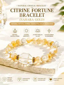 Fashion Natural Crystal Women's Bracelet, Tower Quartz, Dual Point Fluorite Energy Column, Stress Relief, Lucky Money, Gift for Girlfriend, Couple, Birthday, Festival, Family