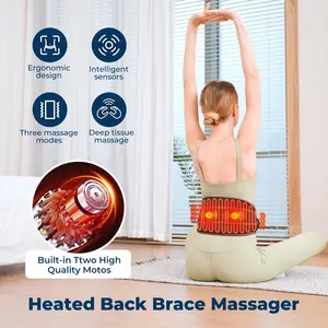 Back Heating Pad, Waist Massager, Heated Belt, 3-Level Adjustable Heat Vibration, Adjustable Heating Temperature, Wireless Portable Massage Device