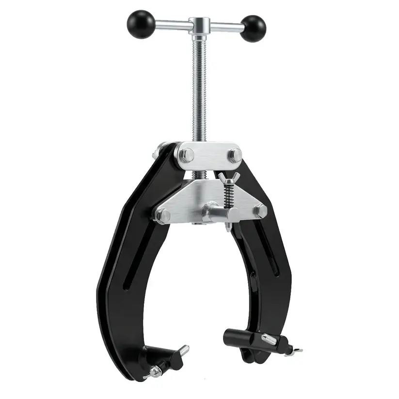 [NEW PRODUCT - FLASH SALE] High Strength Adjustable Pipe Clamp - Quick Acting T-Handle, Heavy Duty Steel, Lightweight, Durable - Perfect for Plumbing & Industrial Pipe Fitting - Black - Size: 2-6 Inch