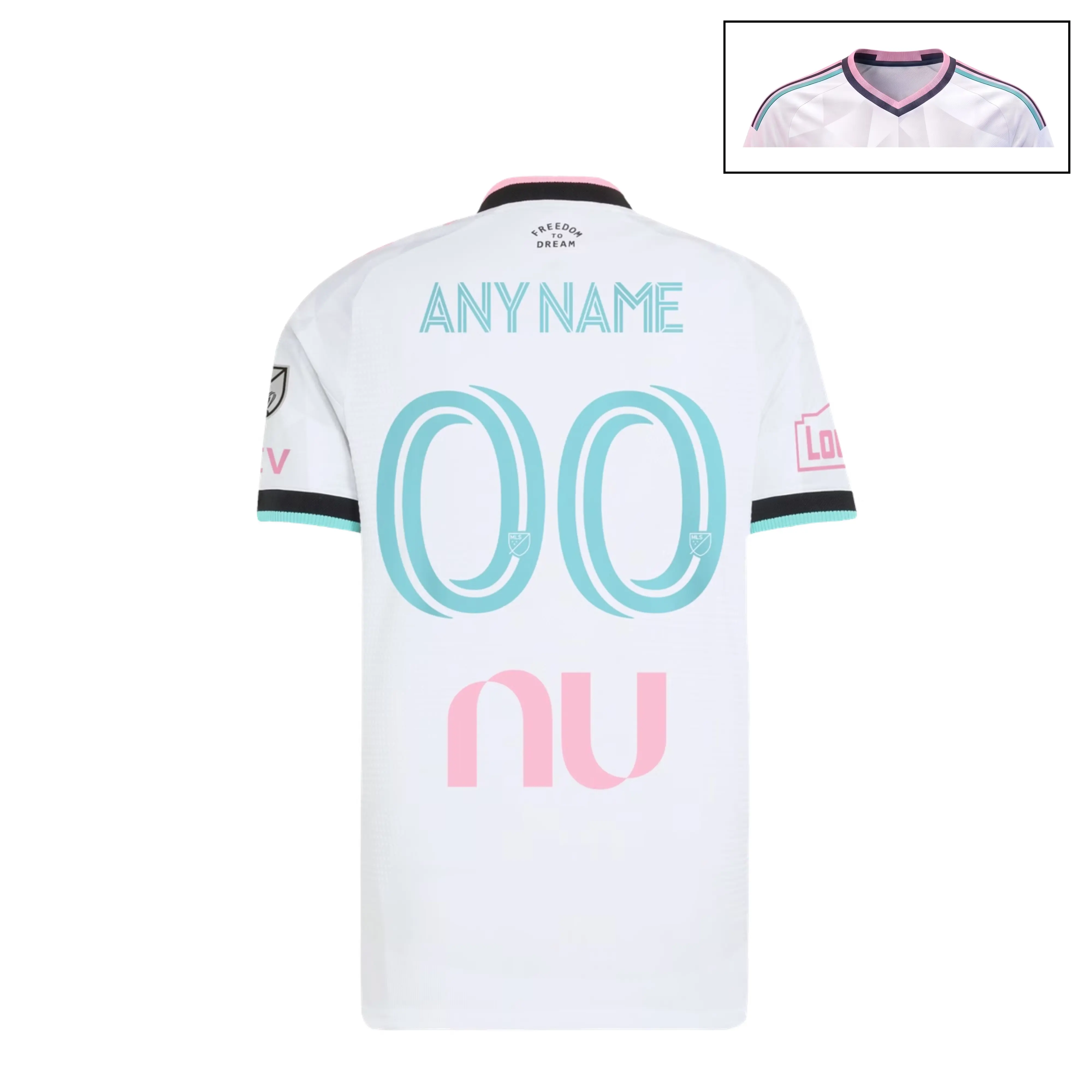 Freedom To Dream 2026-2027 V-Neck Miami Jersey,  Men's Home Short-Sleeve Soccer Jersey, Fan Edition Match Day Apparel for Men and Women