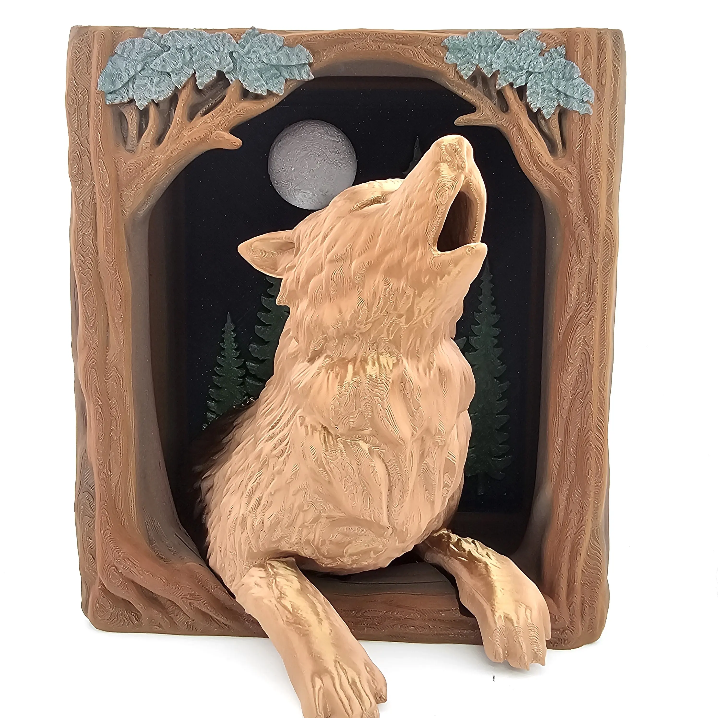 Prospect 3D - 3D Printed Wolf & Stag Book Nook – Forest Fantasy Shelf Insert | Book Nook Centra