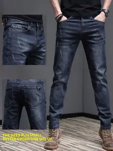 Men's Denim Pants, Slim Fit Casual Comfy Jeans for Daily Wear, Fashion Men's Bottoms for All Seasons
