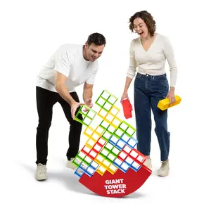 Giant Tower Stack by Relatable,  The Jumbo Block Game Where you Balance Building Blocks - Ultimate Outdoor Games, Yard Games For Adults, & Family Games Challenge - Ages 8+