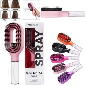 1PC Curl Refresh Detangling Hairbrush with Fine Mist Spray Detangler Brush | Anti-Breakage & Frizz Control for Curly Hair | Wet or Dry Styling | Travel Friendly