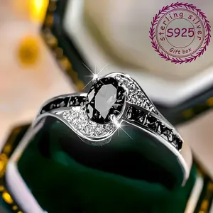 925 Sterling Silver Plated Ring - Cubic Zirconia, Celestial Theme, Cosmic Star, Diamond-Set, Bezel Setting, Snug Fit, Elegant Starry Sky Design, Ideal for Weddings, Valentine's Day Gifts, Cubic Zirconia Rings, Celestial Theme Rings