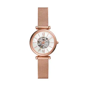 Fossil Women's Carlie Mini Me Automatic, Rose Gold-Tone Stainless Steel Watch