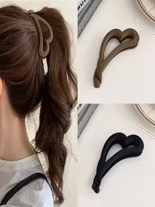 2pcs elegant banana hair clips for high ponytails - braided clips, ponytail claw clip, brown and black, secure one-piece design, perfect for stylish headwear and everyday wear, cute hair clips.