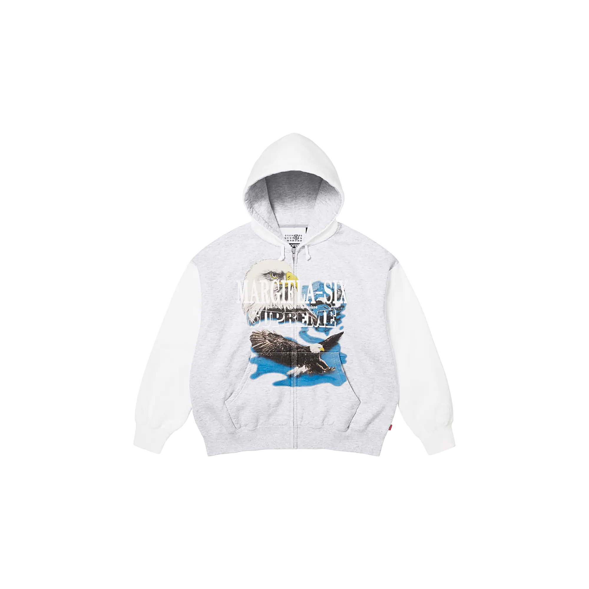 MM6 Maison Margiela Eagle Zip Up Hooded Sweatshirt "SS26 - grey" SU27172