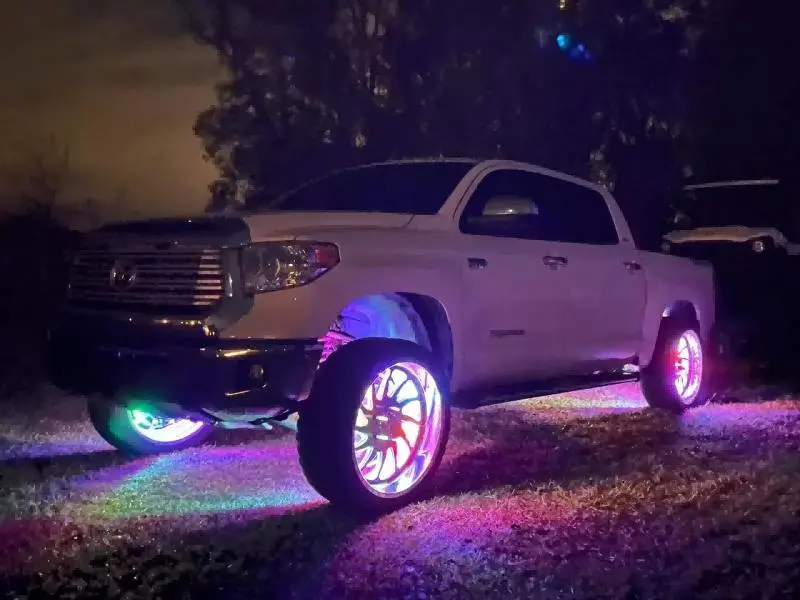Brightest 5 Rows Dream Color CHASING 15.5" Wheel Ring Lights for Truck Car SUV LED Bluetooth APP+Remote Multifunctional Car Led Car Ambient Lighting
