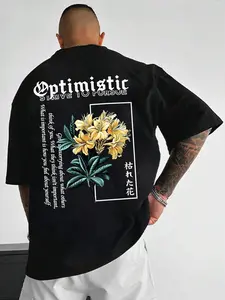 Optimistic Yellow Flower Japanese Aesthetic T-Shirt for Everyday Wear, Motivational Floral Back Print Tee, Streetwear Flower Shirt, Self Love Gift