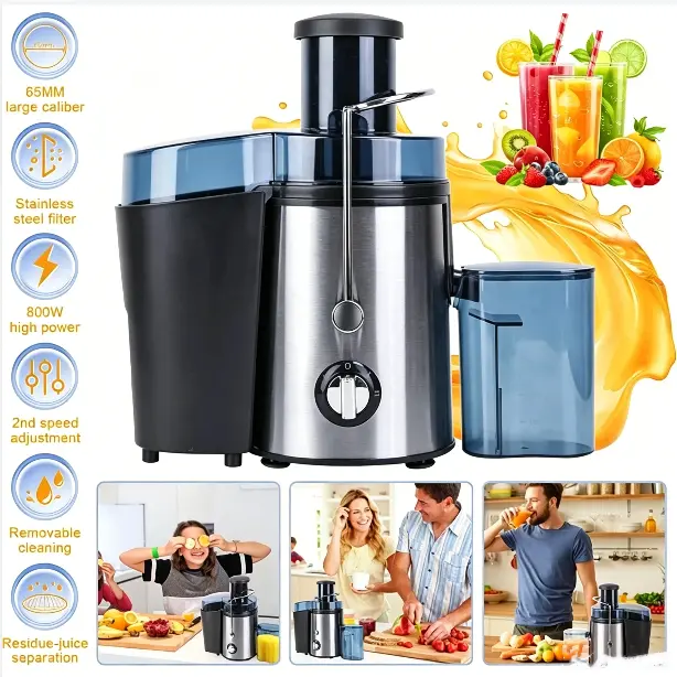 Centrifugal Juicer Machine - Countertop Household Multifunctional Juicer Blender with Wide Feed Chute, Powerful Motor, Maximum Nutrients, Easy Clean, High Juice Yield, Essential Family Kitchen Tool, Countertop Juicer, Household Juicer Blender
