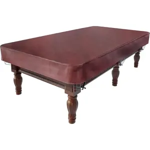 8 Feet Waterproof Brown Leather Pool Table Cover Outdoor for Billiard Pool Table