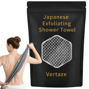 Carbon Fiber Exfoliating Washcloth, Extreme Rough Hexagonal Body Scrubber, Extra Long Back Scrubber for Shower, Rip-Resistant & Fresh-Rinsing 2026 Tool Towel