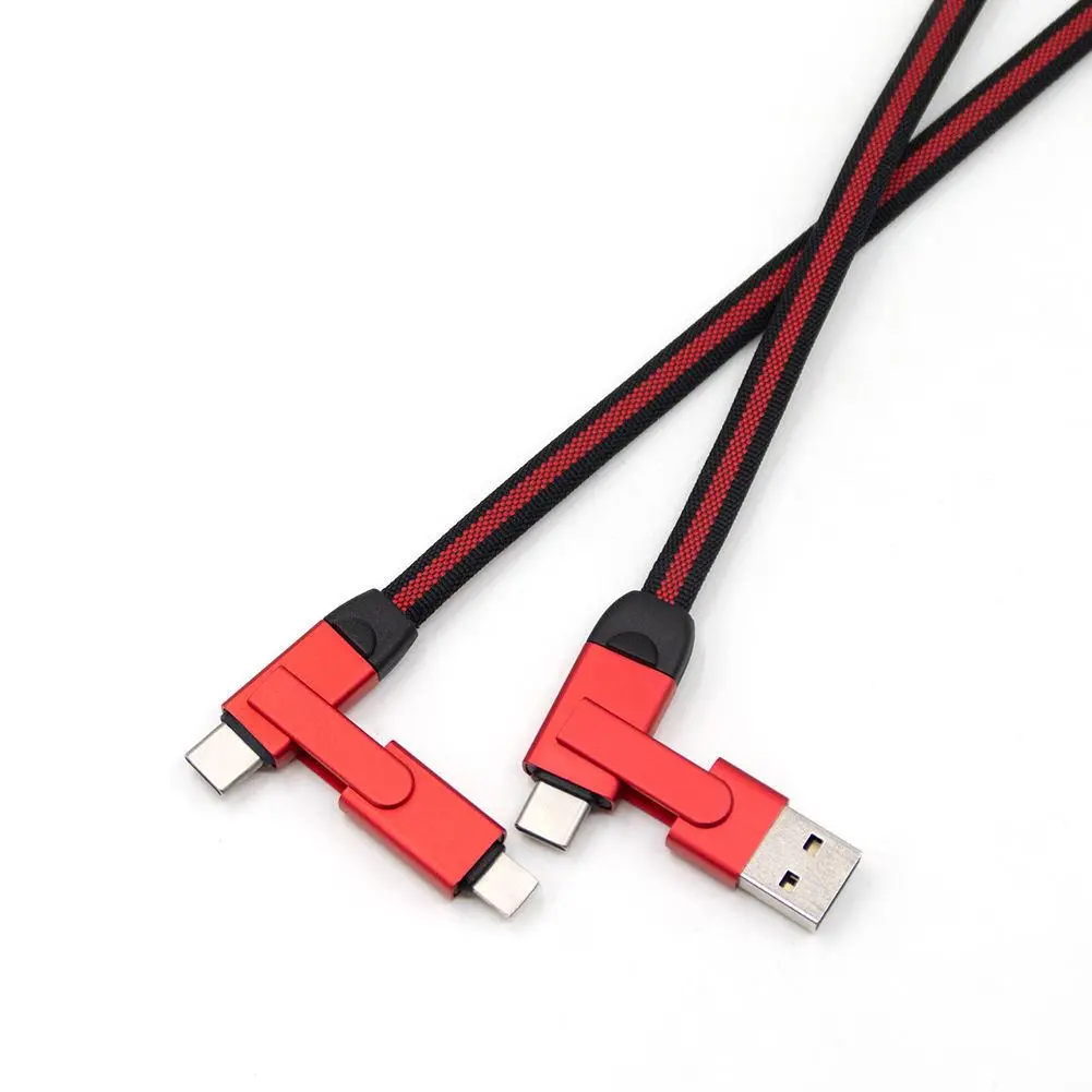 Braided Charger Cable with Durable Aluminum Alloy Connectors, 6-in-1 60W PD Fast Charge, 60W Fast Charging for Mobile Devices, 60W Fast Charge