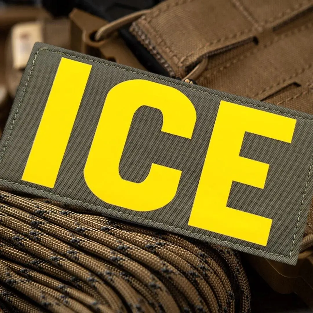ICE Tactical Patch Hook&Loop Patches ICE Backpack Applique Enforcement Armband Duty Identifier Patch for Clothes Military Morale Badge Stickers