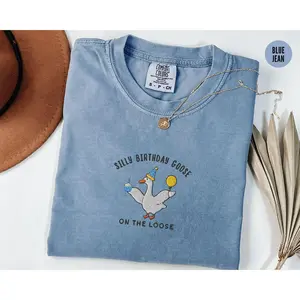 Embroidered Silly Goose Birthday Shirt, Funny 30th Birthday Gift for Her, Meme TShirt, Goose Lover Tshirt, Birthday Party Outfit