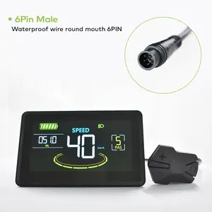 Waterproof Interface H6c 6-Pin Display Controller Connection for Electric Bicycles, Uart 2 Protocol Compatible, Wired Waterproof Design, Bike Connections, Bike Accessories