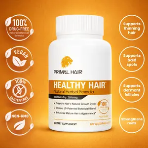 Primal Hair Natural Hair Growth Supplement - 100% Vegan, Non-GMO, Proprietary U.S.-Patented BeauTop formula Formula for Men & Women, 30-Day Supply, Clinically-Inspired Hair Vitality Support