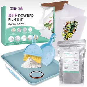 Hot Melt  and DTF Transfer Flim Kit, 20 count DTF Film for DTF Sublimation Printer, 17.6oz/500g White Digital Hot Melt , Washable & Durable DTF Transfer Starter Kit for T-Shirt,Gifts