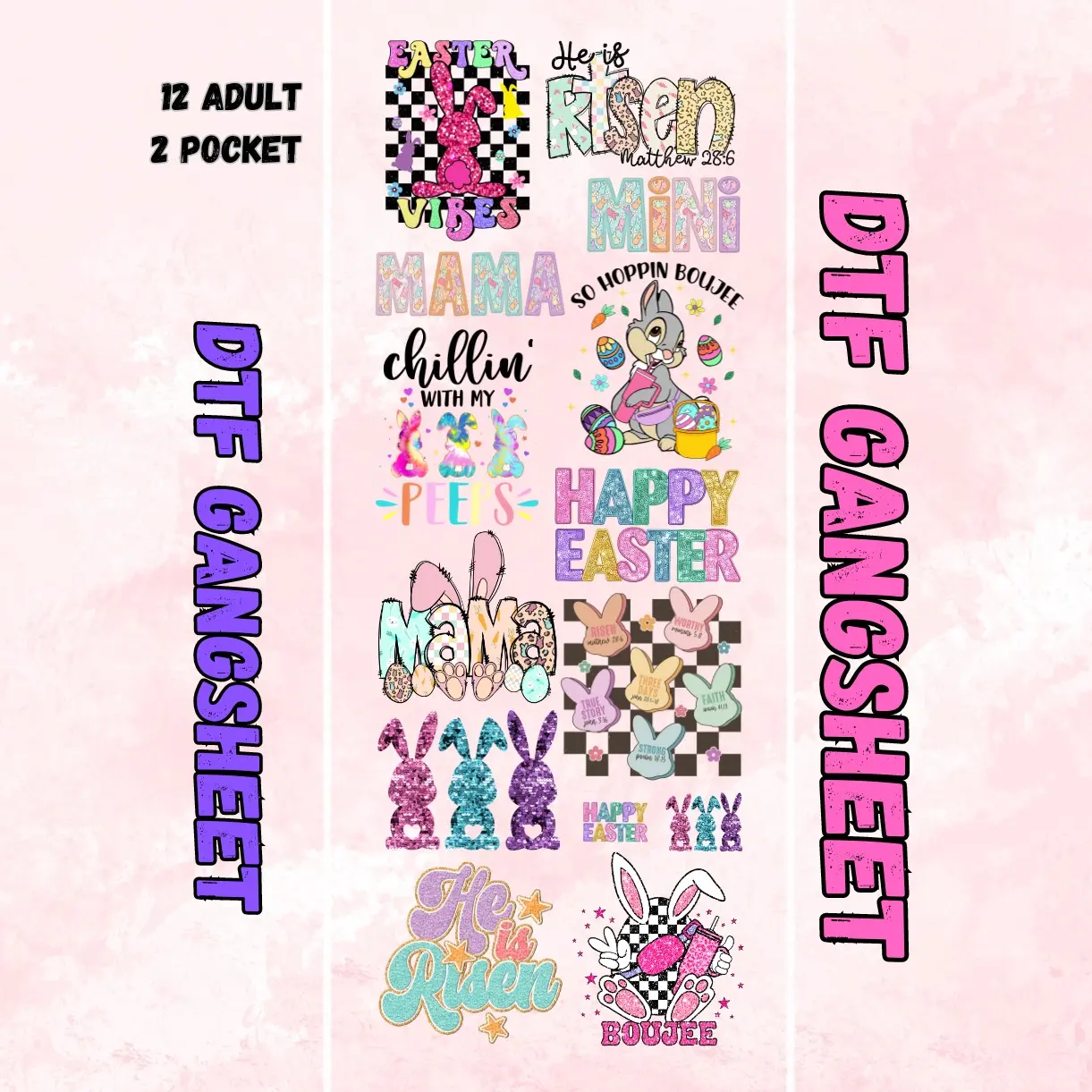 DTF GANGSHEET - EASTER MIX 12-2 (22X60)