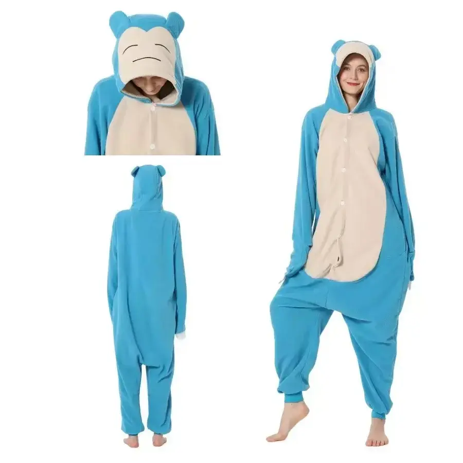 New Style Blue Snorlax Onesies Kigurumi Pajama For Adult Anime Cartoon Pyjama Halloween Christmas Cosplay Costume Homewear Gift